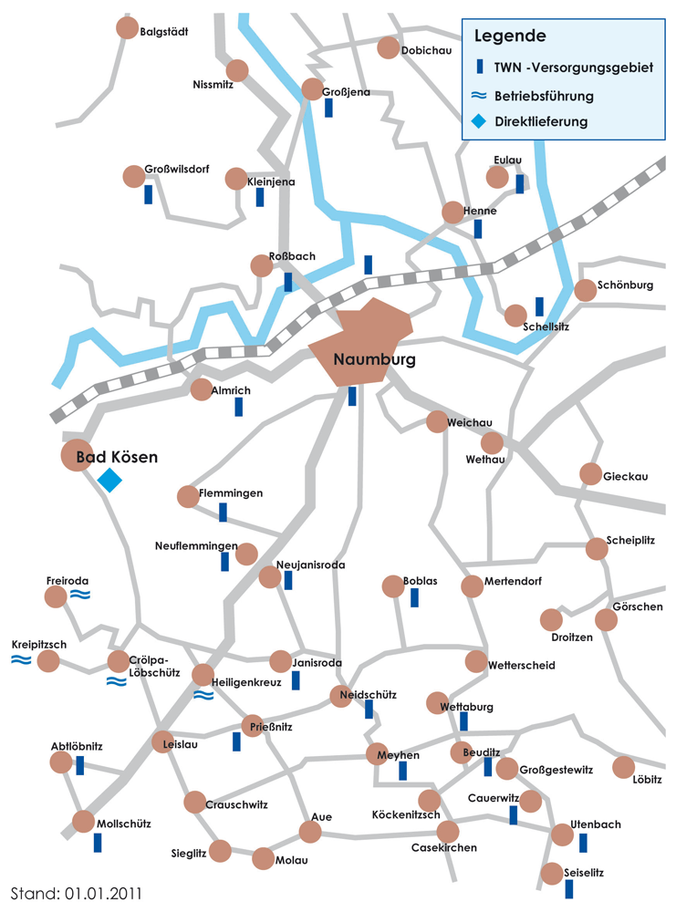 Unsere Versorgungsgebiete in Naumburg, Bad Kösen & Umgebung